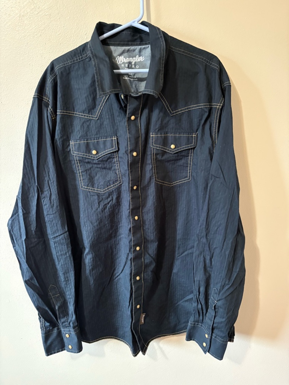 Wrangler Retro Long Sleeve Woven Western Shirt Mens 3XT